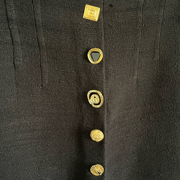 Zara Black Maxi Skirt with Gold Buttons - Picture 2 of 9